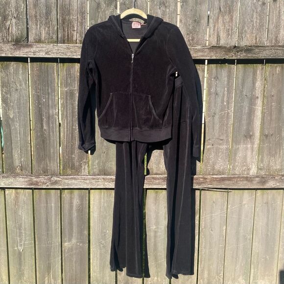Juicy Couture Pants - Juicy Couture Y2K Black Terry Tracksuit | L